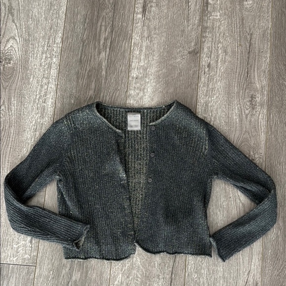Zara black and gold sparkle cropped cardigan size 7 - Picture 1 of 4